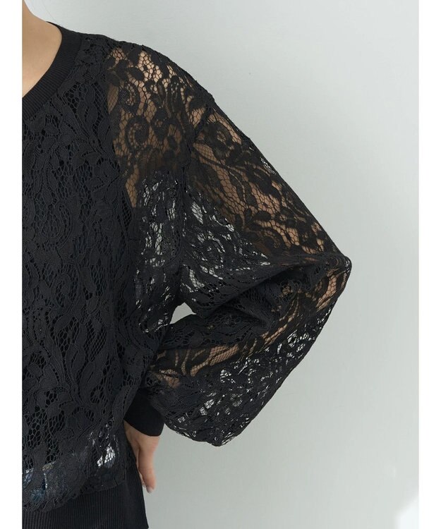 earth music&ecology レースカーディガン Black