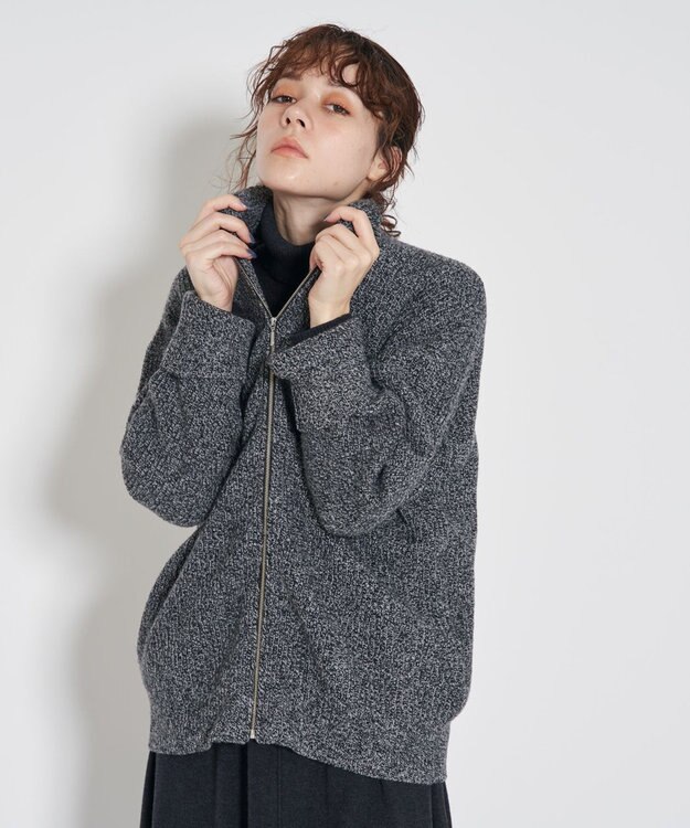 J.PRESS YORK STREET 【UNISEX】フルジップニット カーディガン グレー系7