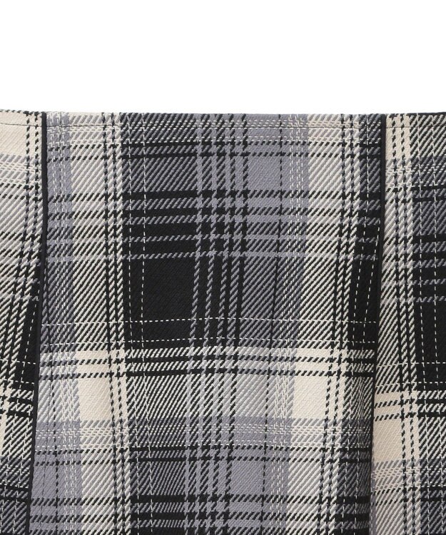 earth music&ecology コットンツイルチェックミニスカート Black