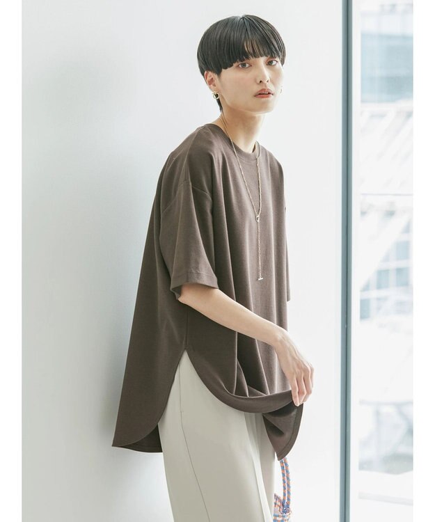 AMERICAN HOLIC 抗菌防臭　Ｄａｉｌｙ！　裾ラウンドカットチュニック1 Brown