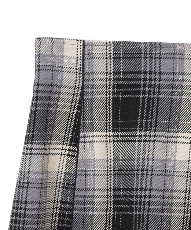 earth music&ecology コットンツイルチェックミニスカート Black