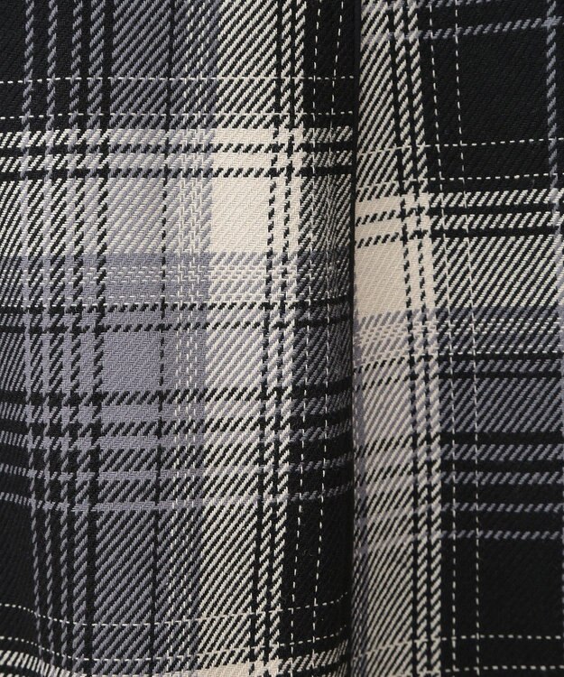 earth music&ecology コットンツイルチェックミニスカート Black