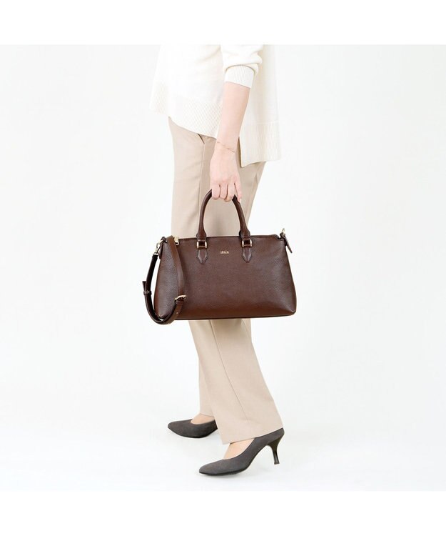 IBIZA アクセソリオ　牛革　2WAYバッグ 濃茶