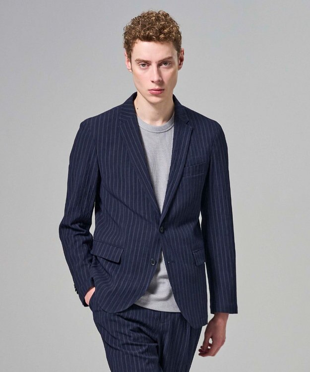 JOSEPH HOMME 【新素材】エアリッジストレッチ ジャケット ネイビー系1