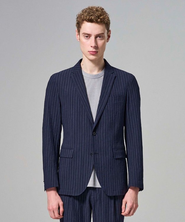 JOSEPH HOMME 【新素材】エアリッジストレッチ ジャケット ネイビー系1