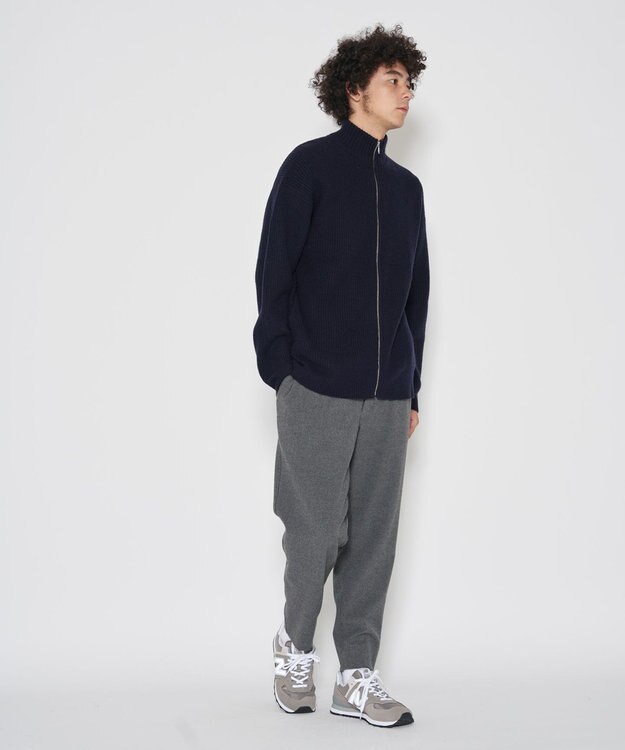 J.PRESS YORK STREET 【UNISEX】フルジップニット カーディガン ネイビー系