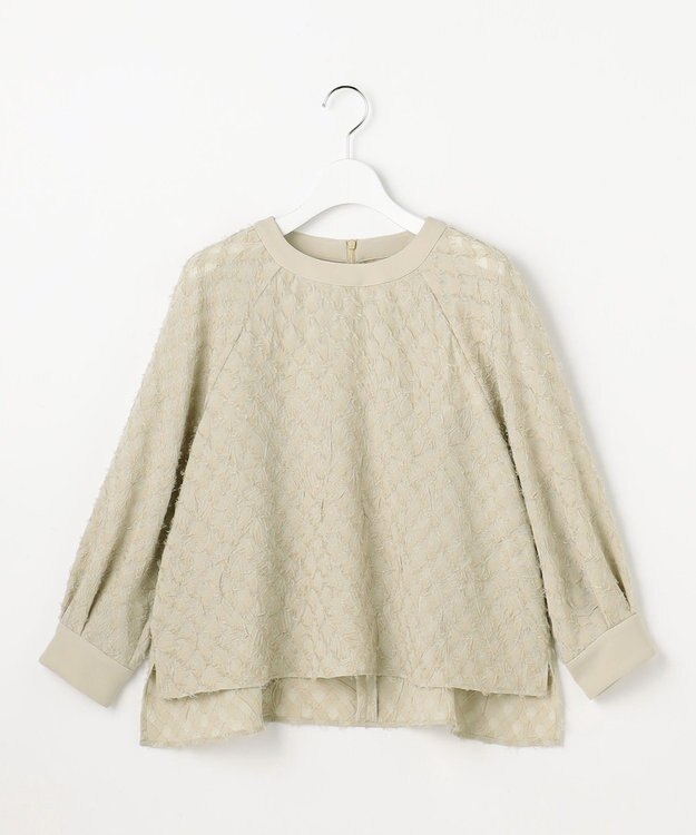 自由区 L 【セットアップ対応】ワッシャーカットジャカード ブラウス ベージュ