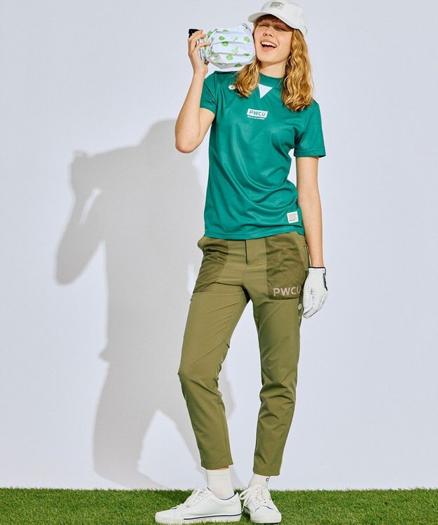 PW CIRCULUS 【WOMEN】ベンチレーション テーパードパンツ ゴルフウェア レディース ベージュ系