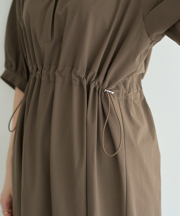 YECCA VECCA <<UVカット>>ドロストギャザー袖ワンピース Brown