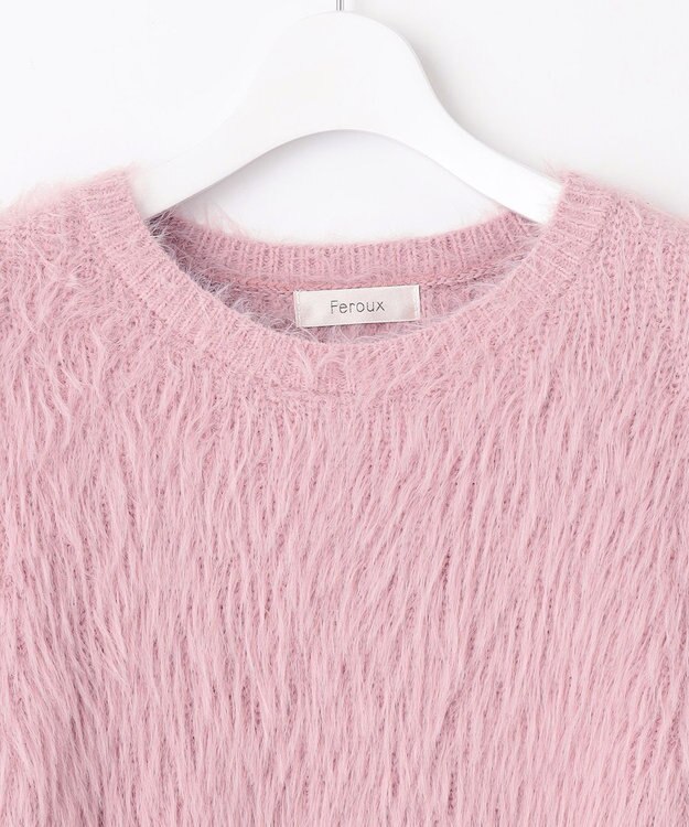 Feroux 【選べる4カラー】ゆるふわシャギー ニット ピンク系