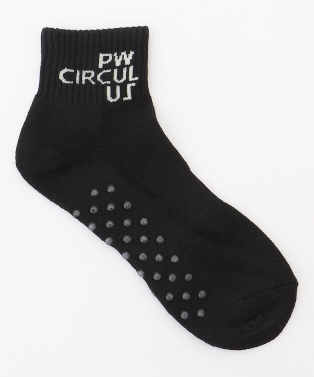 PW CIRCULUS 【虫よけ加工】【MEN】ブランドロゴ ショートソックス  ゴルフ ブラック系