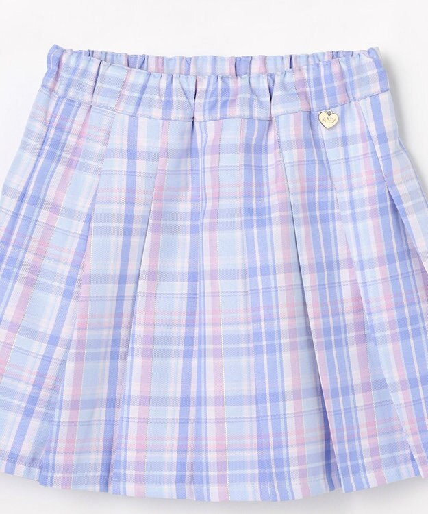 ANY KIDS チェックプリーツスカパン サックスブルー