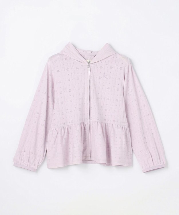 組曲 KIDS 【150-160㎝】 オパールレーシーパーカー ラベンダー