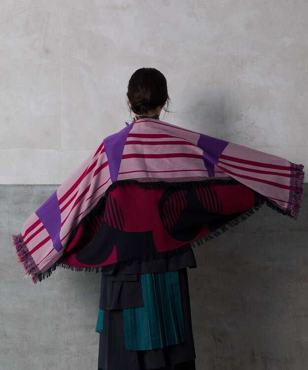 POLS コットン HORIZON  モヒカン ストール ピンク