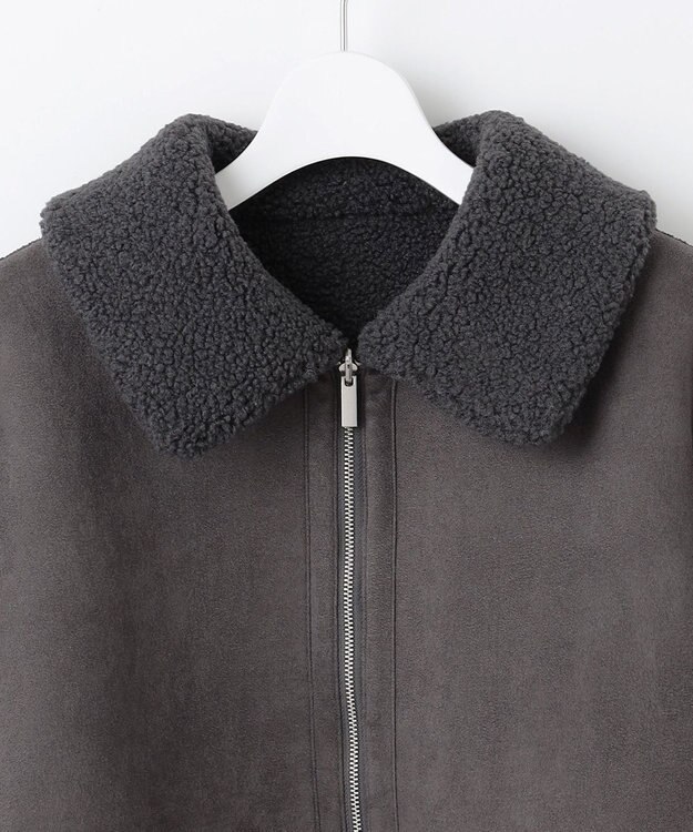 Feroux リバーシブル ムートンボアコート グレー系