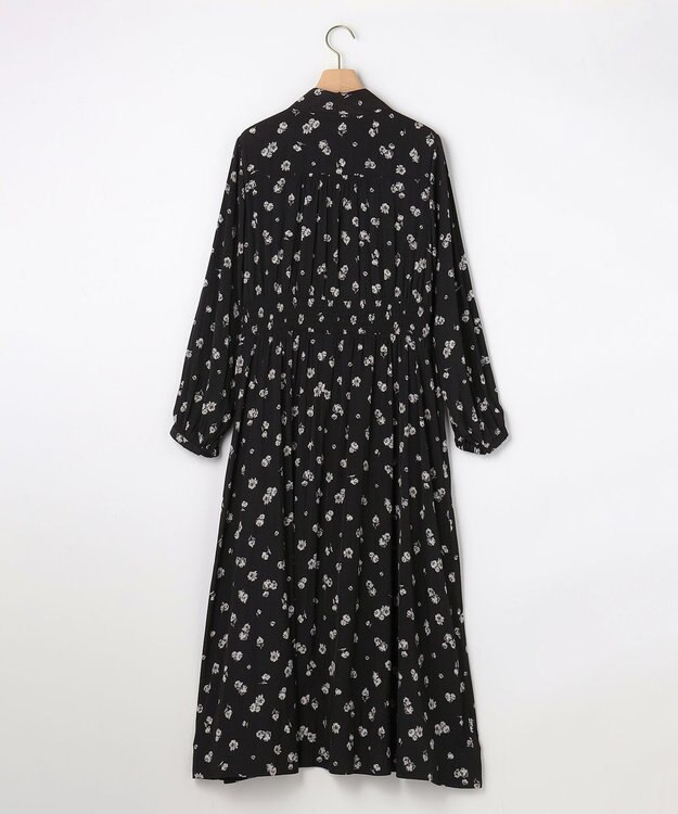 組曲 L ギャザーライトデシンボウタイ付き ワンピース ブラック系5