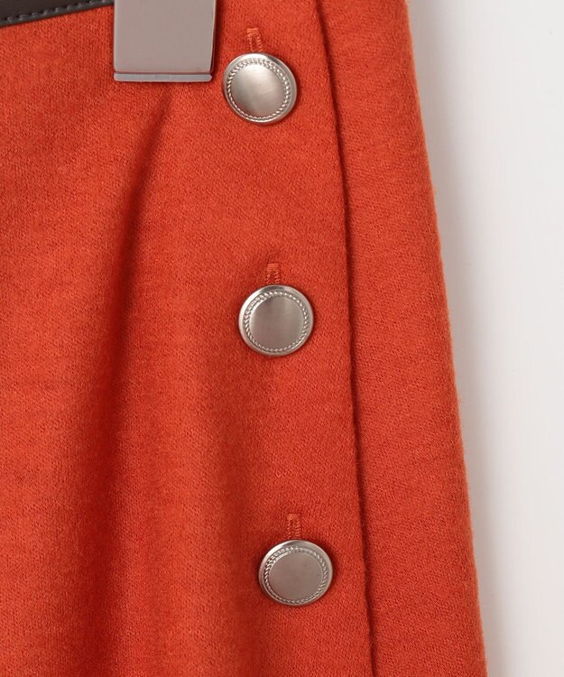 J.PRESS LADIES L 【洗える】ウールスムース スカート オレンジ系