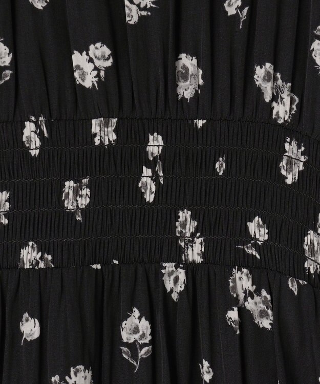 組曲 L ギャザーライトデシンボウタイ付き ワンピース ブラック系5