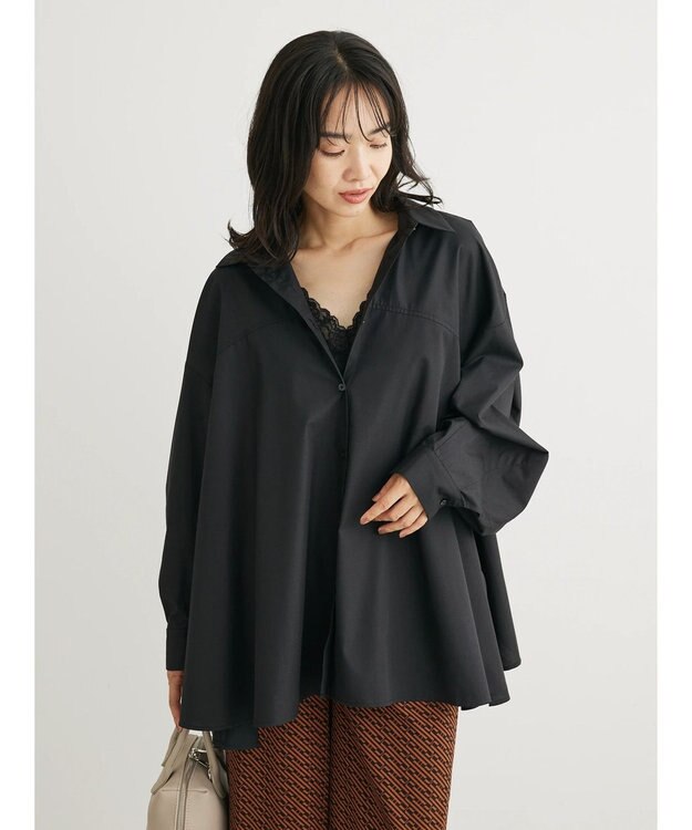 Green Parks ・ｆｕｒｒｙ　ｒａｔｅ　変形キリカエシャツチュニック Black