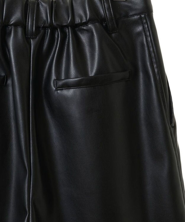 Green Parks レザーショートパンツ Black