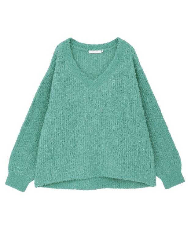 AMERICAN HOLIC ミニシャギーラメニットプルオーバー Green