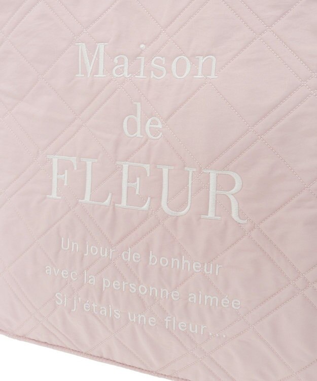 Maison de FLEUR ブランドロゴ刺繍キルティングスクエアトート Pink