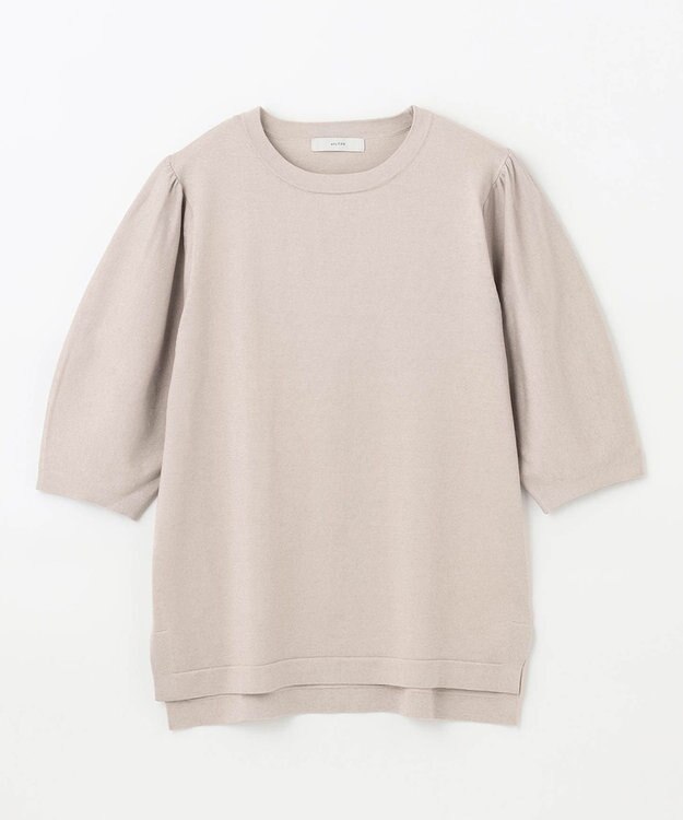 ANY 【洗濯機可】パフスリーブニットプルオーバー サンドベージュ