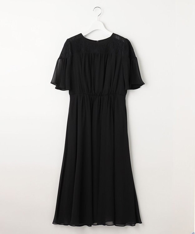 自由区 【WEB限定】シフォンレースコンビネーション ドレス ブラック系