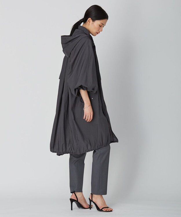 ICB 【撥水加工】シアーナイロンタフタ フーデットコート チャコール系