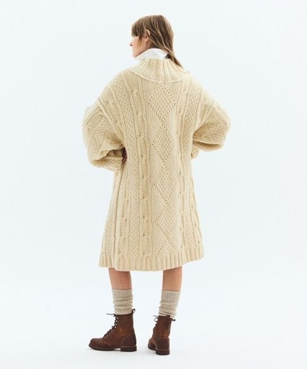 LENO ARAN ONEPIECE　アラン柄ニットワンピース IVORY