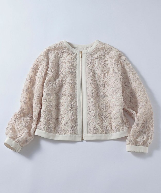 自由区 S 【SHIHOさん着用・WEB先行販売・新色追加・こだわり素材】テープエンブロイダリー ブルゾン ［新色］ライトベージュ