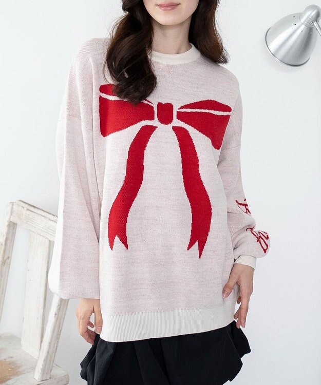 WEGO 【洗える】グラフィックニットBIGプルオーバー 柄8