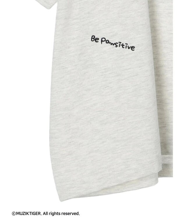 Green Parks ムジークタイガー／手書き風刺しゅうＴシャツ Oatmeal