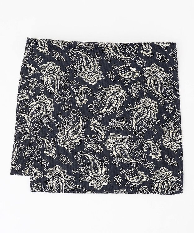 J.PRESS MEN ペイズリーハンドプリント チーフ ネイビー系6