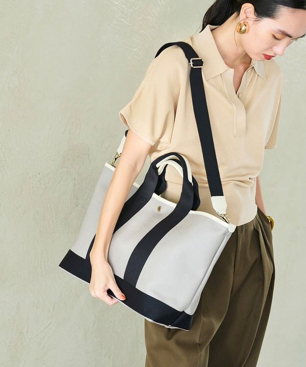 TOPKAPI 【Breath TOPKAPI】SCOTCH GRAIN スコッチグレイン ショルダー付き A4 トート バッグ グレージュ