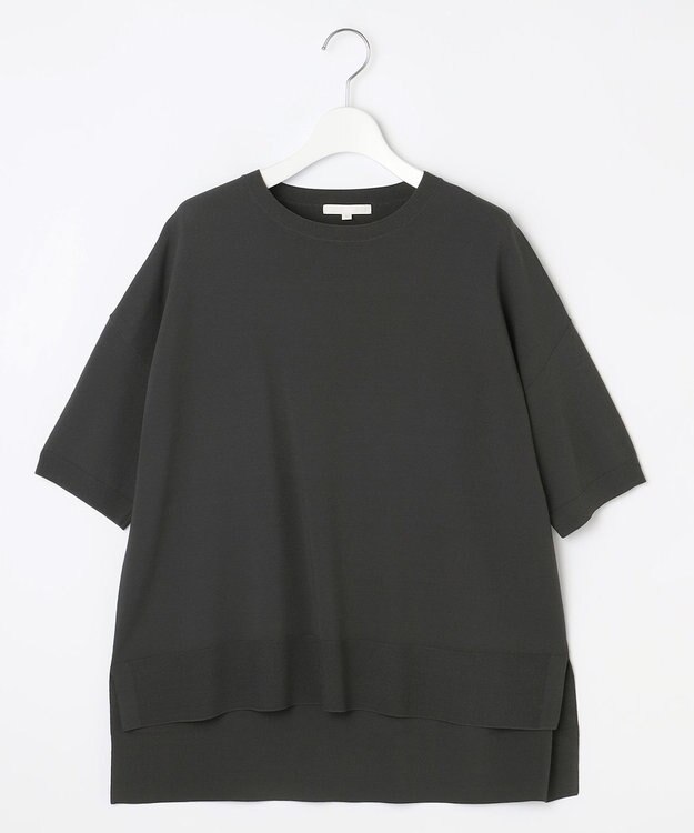 自由区 【接触冷感・UVカット・WEB限定カラーあり】クレープストレッチプルオーバー ニット [新色]バーント