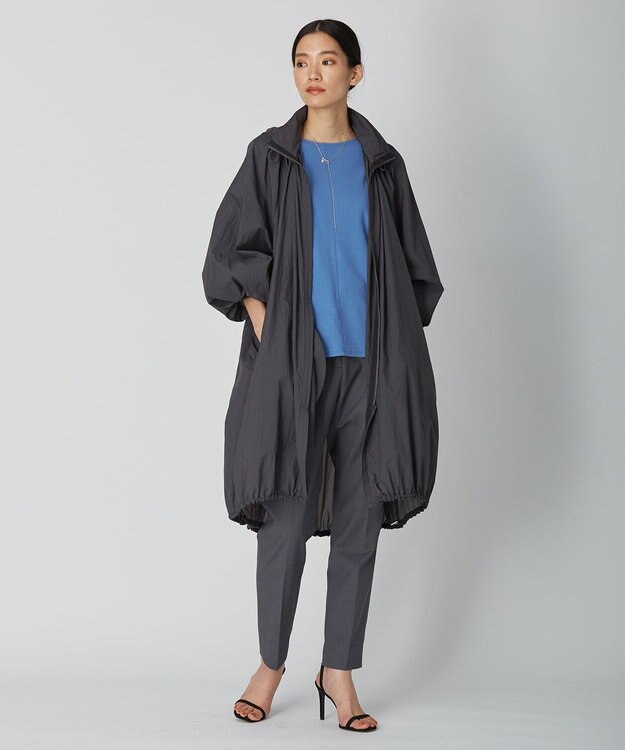 ICB 【撥水加工】シアーナイロンタフタ フーデットコート チャコール系