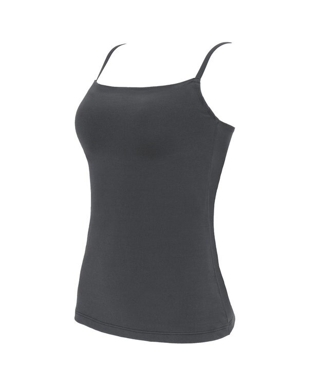 BRADELIS New York 【BRADELIS Me / ノンワイヤー・UVカット付き】 コンフォートブラトップ ブラデリス バスト補正もできる カップ付き 綿混 ブラキャミソール チャコールグレイ