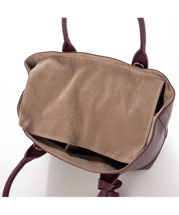 UNBILLION 【テレビ ドラマ着用アイテム】cachecache ショルダー付きパーテーション合成皮革トート ワイン