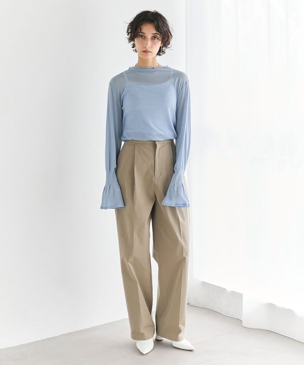 #Newans 素材が変わり新登場！ウエスト調整可ワイドチノパンツ カーキ系