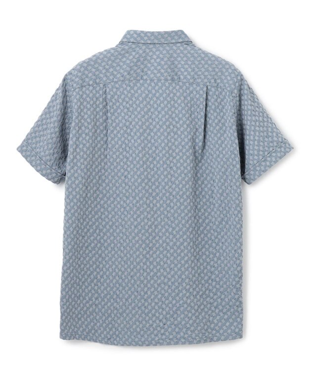 JOSEPH HOMME パターンジャガードストレッチ  /  レギュラーカラー半袖シャツ ライトグレー系
