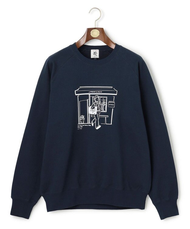 J.PRESS MEN 【AaronChang】【UNISEX】グラフィック スウェットシャツ ネイビー系