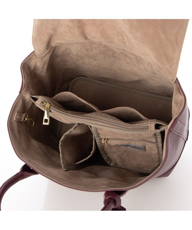 UNBILLION 【テレビ ドラマ着用アイテム】cachecache ショルダー付きパーテーション合成皮革トート ワイン