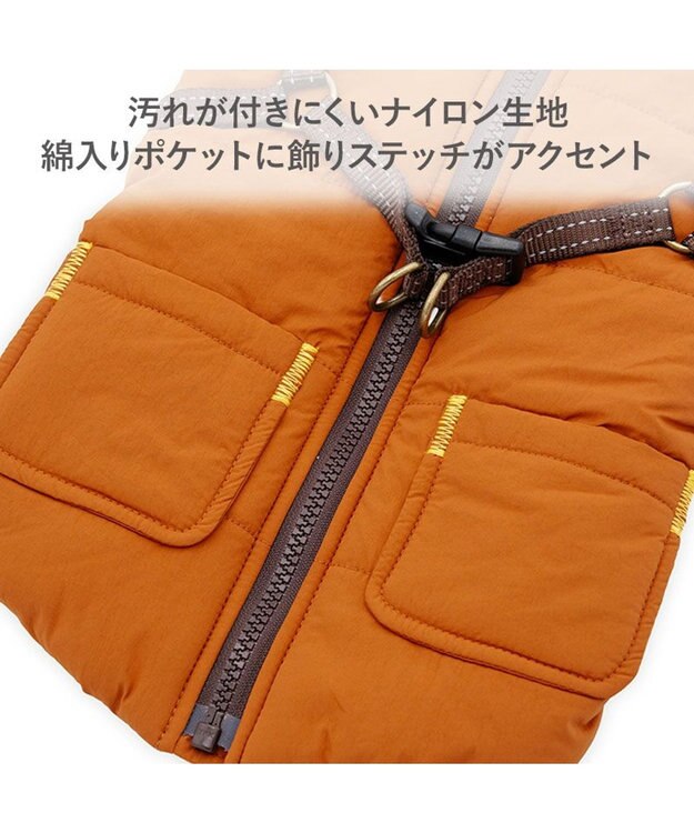 PET PARADISE ペットパラダイス  アウターハーネス キルト 小型犬 オレンジ