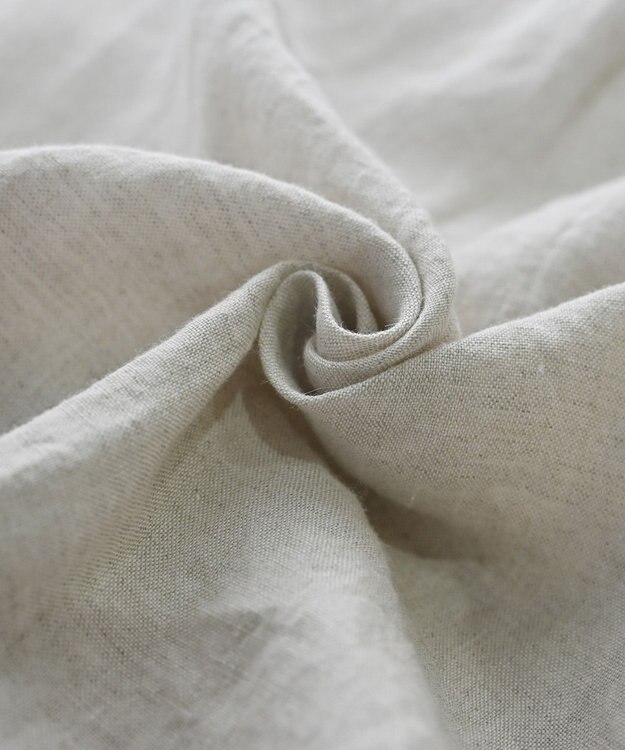 muuc 〈高品質ベルギーリネン100%〉ウエストゴムあり タックデザインワイドパンツ ベージュ