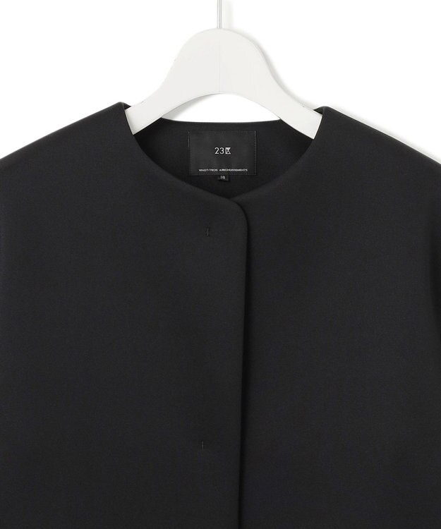 23区 S 【洗える】ネオプレーンジャージー ジャケット ブラック系