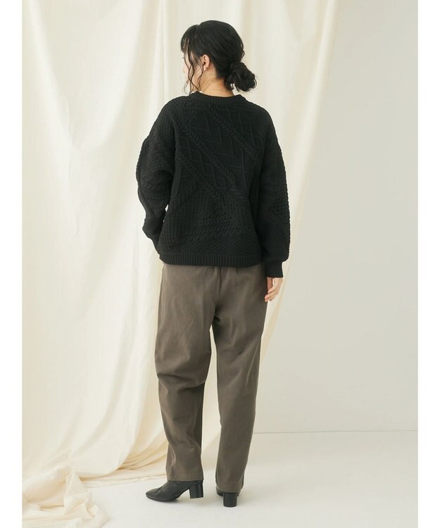 CRAFT STANDARD BOUTIQUE 綿ピーチ綺麗シルエットパンツ Charcoal Gray