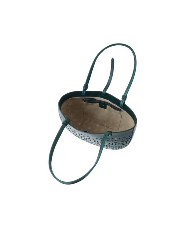 genten セイル カットワーク トートバッグ ブルーグリーン