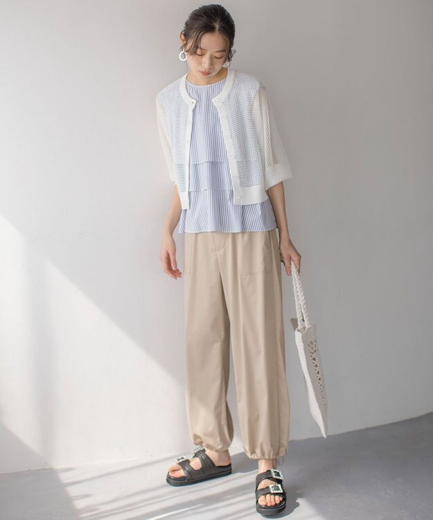 組曲 L ポリエステルレーヨンツイル パンツ ベージュ系