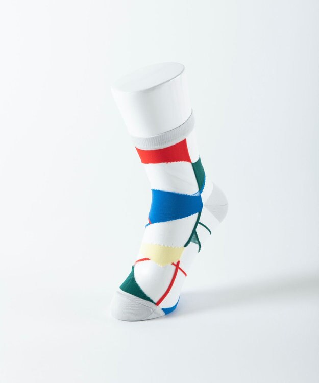 TRICOTE LINE PATCH SOCKS / ラインパッチソックス 90WHITE